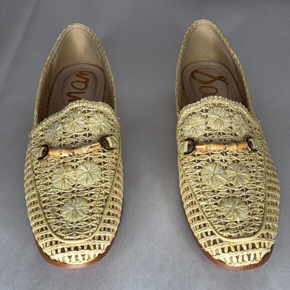 Sam Edelman Women's Lowell Natural Raffia Loafers Flats Size 9 - Picture 2 of 7
